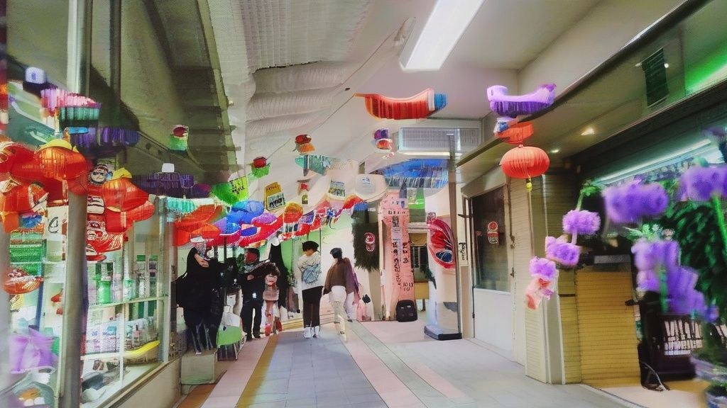 한국 전통 혼례복을 입은 신랑 신부가 환하게 웃으며 서로를 바라보는 모습